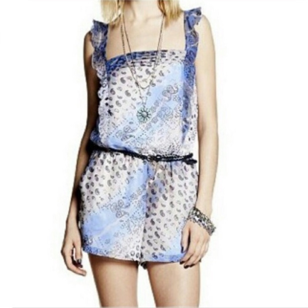 Vera wang princess patterned ruffled romper